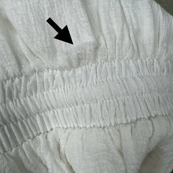 All in Favor Cotton Gauze White Sleeveless Mini Dress Size Large Beach Coquette - Picture 11 of 11